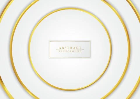 Circle gold metallic overlap layer design wave shape background Stock Illustration