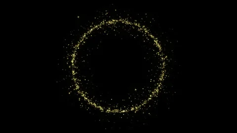 Circle Gold Particles Trail Stock Footage 257706952