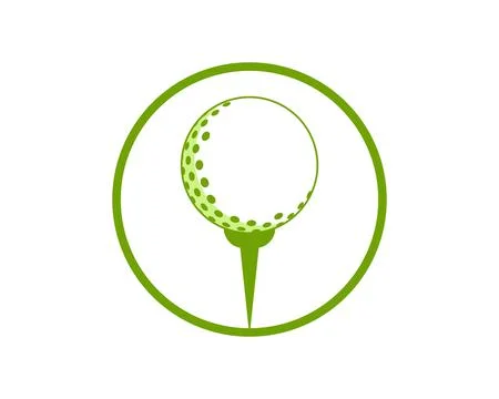 Circle with golf ball inside Stock Illustration
