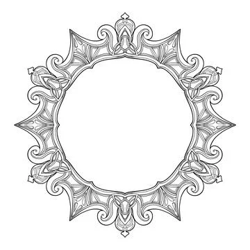 Circle with a Gothic pattern around the perimeter. Stock Illustration