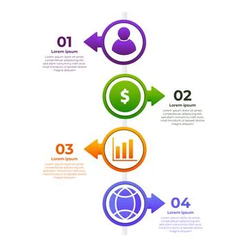 Circle gradient infographic design template Illustrazione stock