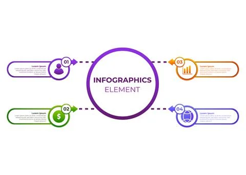 Circle gradient infographic design template イラスト素材