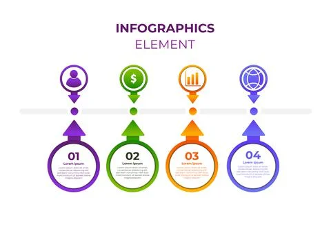 Circle gradient infographic design template Stock Illustration