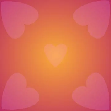 Circle gradient orange color with heart shape illustration for background Stock Illustration