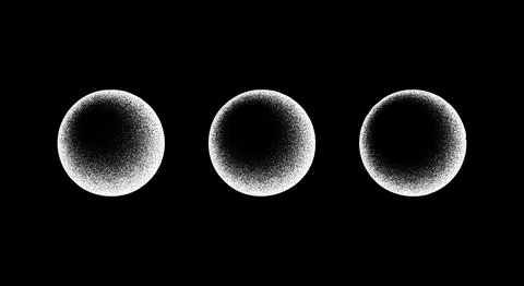 Circle grain texture set. Radial faded noise gradient collection. Round grunge Stock Illustration