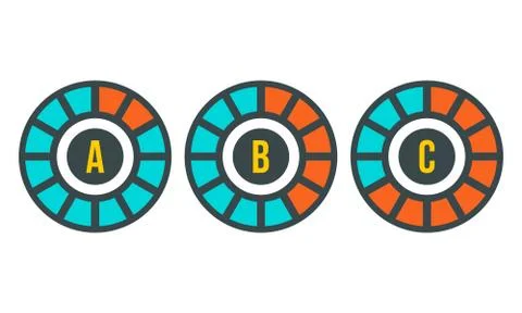 Circle graph chart icon, flat style Illustrazione stock