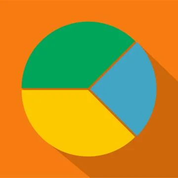 Circle graph icon  flat Illustrazione stock