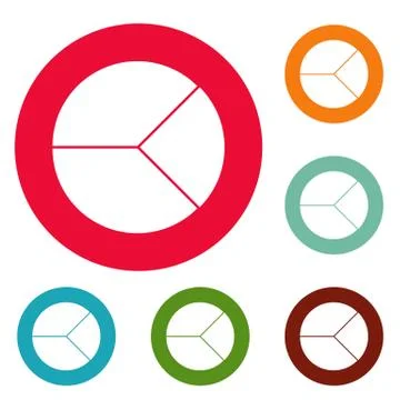 Circle graph icons circle set vector Ilustración de archivo