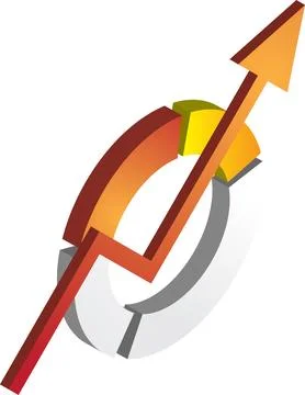 Circle graph illustration in 3D isometric style Stock Illustration