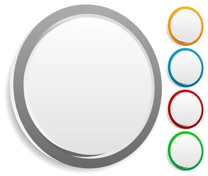 Circle graphics. Circles buttons, badges with blank space. Stock Illustration