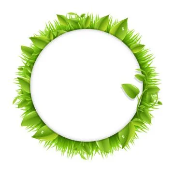 Circle with grass and leafs Stock Illustration