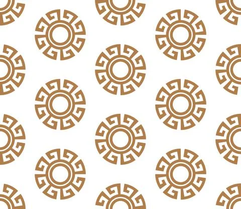 Circle greek seamless pattern with round meander borders. Illustrazione stock