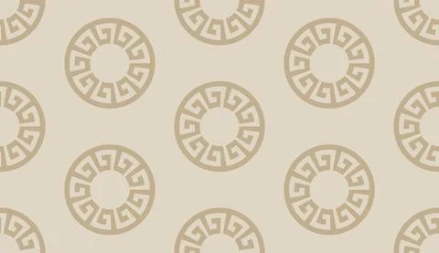 Circle greek seamless pattern with round meander borders. Illustrazione stock