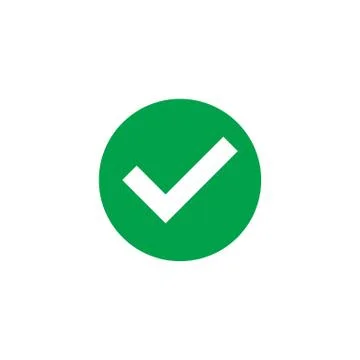 Circle green checkmark icon button Stock Illustration
