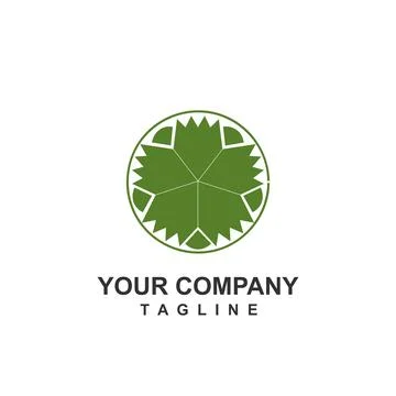 Circle green leaf logo and vector icon Stock Illustration