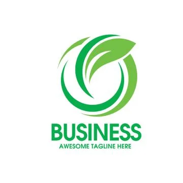 Circle green leaf logo Stock Illustration