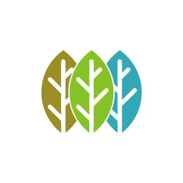 Circle Green Leaf Logo Template Illustration Design. EPS 10. Illustrazione stock