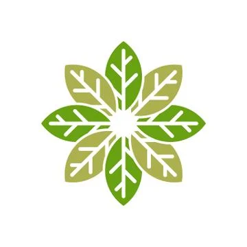 Circle Green Leaf Logo Template Illustration Design. EPS 10. Stock Illustration