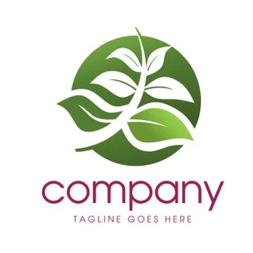 Circle green leaf logo vector. Stock Illustration