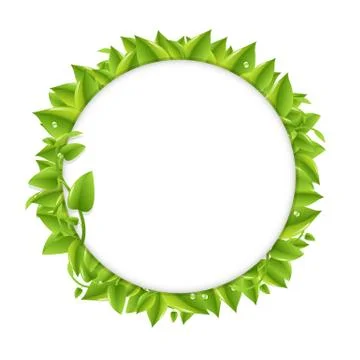 Circle with green leafs Stock Illustration