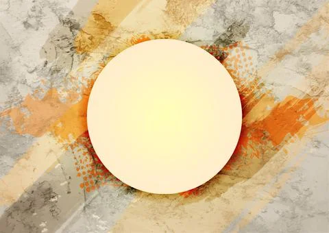 Circle on grey orange grunge texture background Stock Illustration