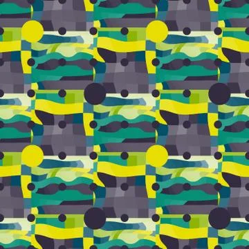 Circle grid and irregular backdrop seamless pattern Stock Illustration