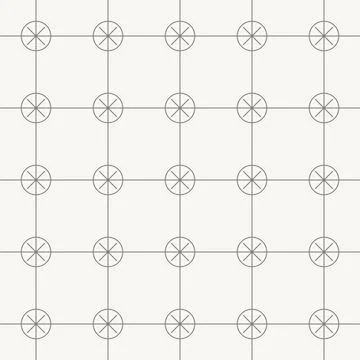 Circle grid geometric pattern, seamless pattern in line design. circle, grid Stock Illustration
