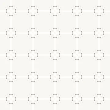 Circle grid minimal pattern, seamless pattern in line design. circle, grid Stock Illustration