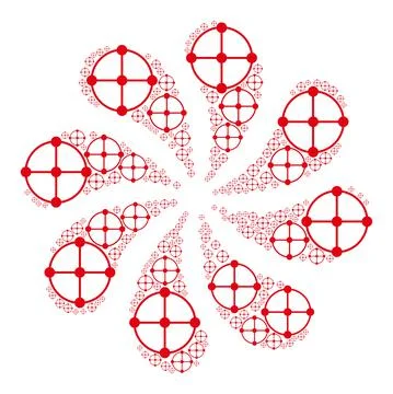 Circle Grid Nodes Icon Rotation Turbine Stock Illustration