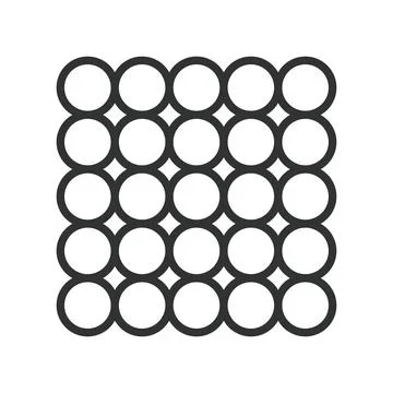 Circle grid pattern, icon in line design. circle, grid, pattern, geometric Illustrazione stock