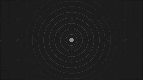Circle grid with target center on dark background. Futuristic radar tech Stock Footage 331283134