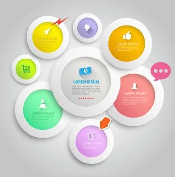 Circle group  concept template with icons Stock Illustration