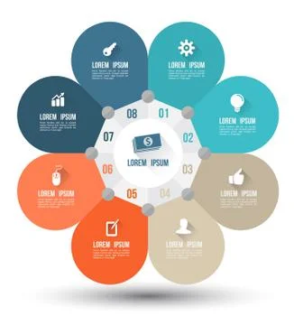 Circle group template can use for business concept. Stock Illustration