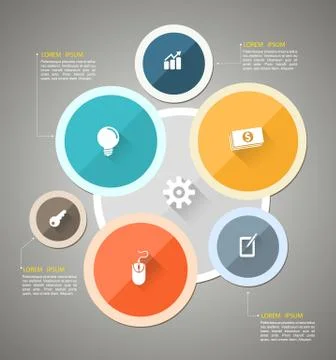 Circle group template with icons. Stock Illustration