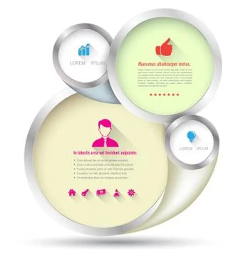 Circle group template with icons. Stock Illustration
