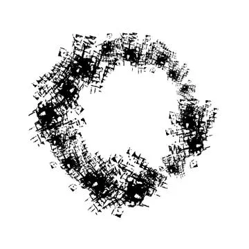Circle grunge ink spot vector background Ilustración de archivo