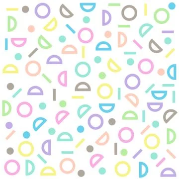 Circle, half-circle line pattern colorful pastel Stock Illustration