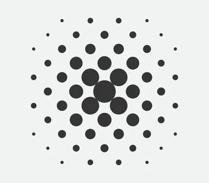 Circle halftone design element. Dots spotted black pattern. Comic style vecto Stock Illustration