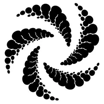 Circle halftone element, circular half-tone pattern. Spiral, vortex, swirl sh Stock Illustration