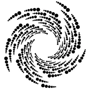 Circle halftone element, circular half-tone pattern. Spiral, vortex, swirl sh イラスト素材