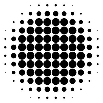 Circle halftone element. Monochrome dotted circular pattern. Stock Illustration