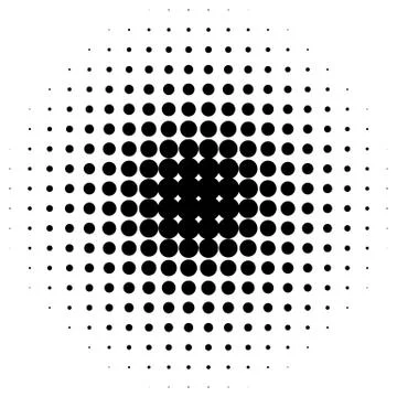 Circle halftone element. Monochrome dotted circular pattern. Stock Illustration