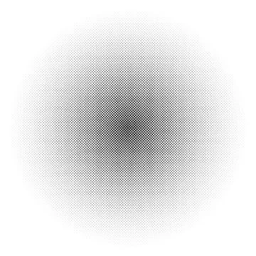 Circle halftone element. Monochrome dotted circular pattern. Stock Illustration