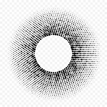 Circle halftone geometric dotted gradient pattern vector abstract white minim Stock Illustration