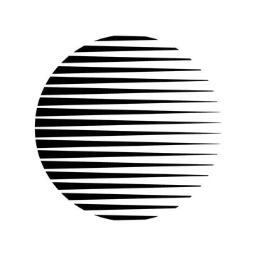 Circle halftone geometric element with black stripes vector art Stock Illustration
