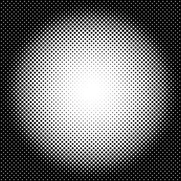 Circle halftone pattern / texture. Monochrome halftone dots. Stock Illustration