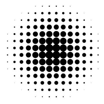 Circle halftone pattern / texture. Monochrome halftone dots. Stock Illustration