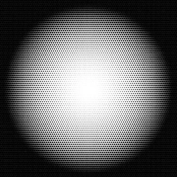Circle halftone pattern / texture. Monochrome halftone dots. Stock Illustration