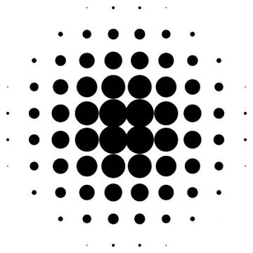 Circle halftone pattern / texture. Monochrome halftone dots. Stock Illustration