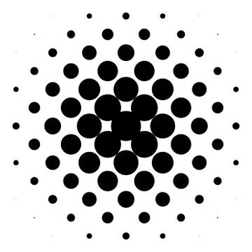 Circle halftone pattern / texture. Monochrome halftone dots. 스톡 일러스트